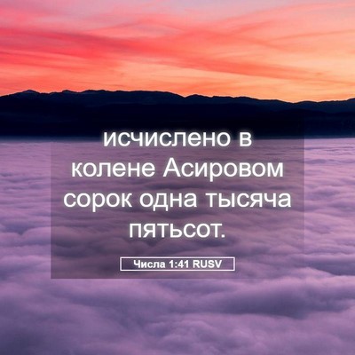 Picture 05 - Числа 1:41 RUSV - исчислено в колене - Bible Verse Picture