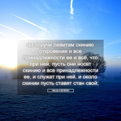 Picture 05 - Числа 1:50 RUSV - но поручи левитам скинию - Bible Verse Picture