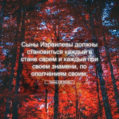 Picture 05 - Числа 1:52 RUSV - Сыны Израилевы должны - Bible Verse Picture