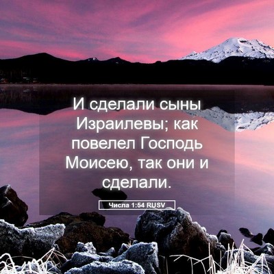 Picture 05 - Числа 1:54 RUSV - И сделали сыны Израилевы; - Bible Verse Picture