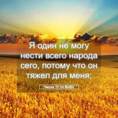 Picture 05 - Числа 11:14 RUSV - Я один не могу нести всего - Bible Verse Picture