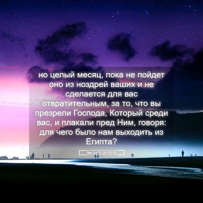 Picture 05 - Числа 11:20 RUSV - но целый месяц, пока не - Bible Verse Picture