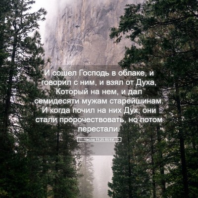 Picture 05 - Числа 11:25 RUSV - И сошел Господь в облаке, и - Bible Verse Picture
