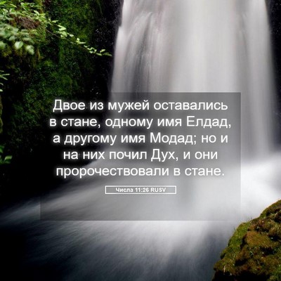 Picture 05 - Числа 11:26 RUSV - Двое из мужей оставались в - Bible Verse Picture