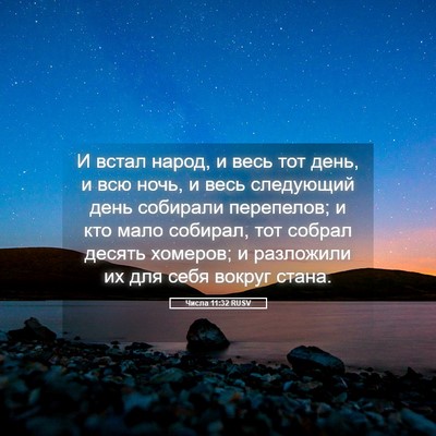 Picture 05 - Числа 11:32 RUSV - И встал народ, и весь тот - Bible Verse Picture