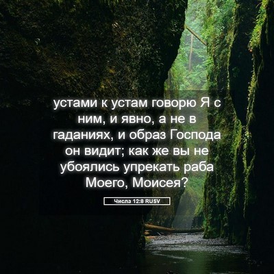 Picture 05 - Числа 12:8 RUSV - устами к устам говорю Я с - Bible Verse Picture