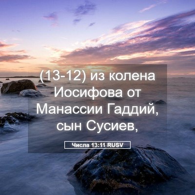 Picture 05 - Числа 13:11 RUSV - (13-12) из колена Иосифова от - Bible Verse Picture