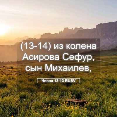 Picture 05 - Числа 13:13 RUSV - (13-14) из колена Асирова - Bible Verse Picture