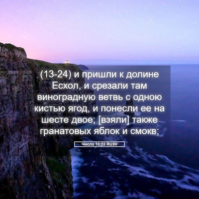 Picture 05 - Числа 13:23 RUSV - (13-24) и пришли к долине - Bible Verse Picture