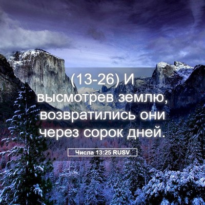 Picture 05 - Числа 13:25 RUSV - (13-26) И высмотрев землю, - Bible Verse Picture