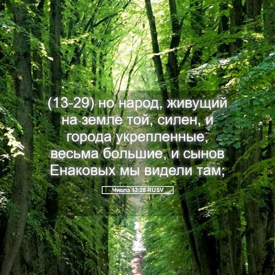 Picture 05 - Числа 13:28 RUSV - (13-29) но народ, живущий на - Bible Verse Picture
