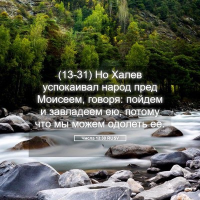 Picture 05 - Числа 13:30 RUSV - (13-31) Но Халев успокаивал - Bible Verse Picture