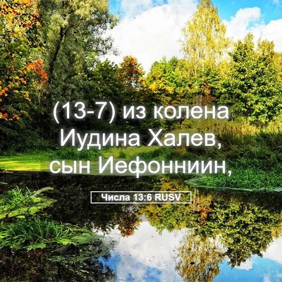 Picture 05 - Числа 13:6 RUSV - (13-7) из колена Иудина Халев, - Bible Verse Picture