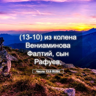 Picture 05 - Числа 13:9 RUSV - (13-10) из колена Вениаминова - Bible Verse Picture