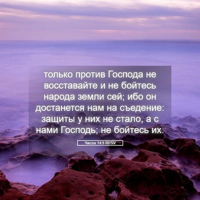 Picture 05 - Числа 14:9 RUSV - только против Господа не - Bible Verse Picture