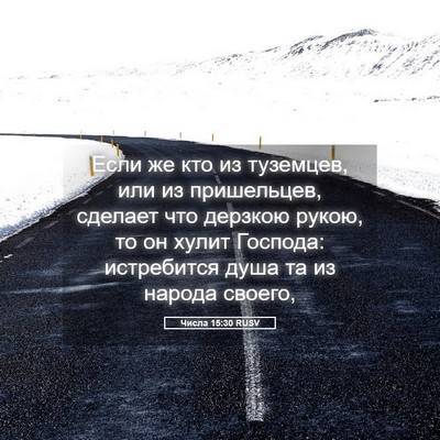 Picture 05 - Числа 15:30 RUSV - Если же кто из туземцев, - Bible Verse Picture