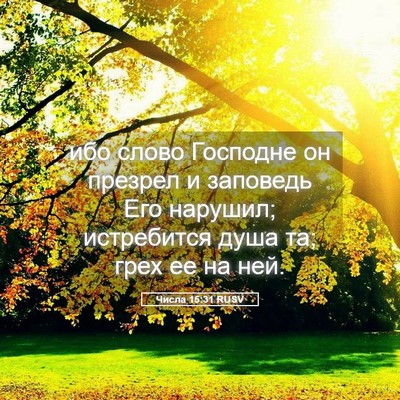 Picture 05 - Числа 15:31 RUSV - ибо слово Господне он - Bible Verse Picture
