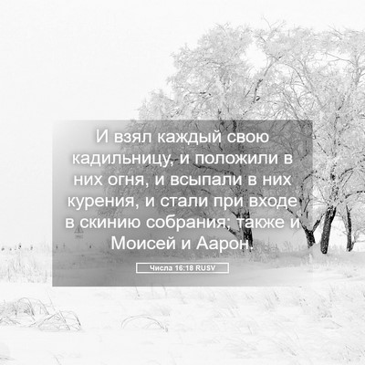 Picture 05 - Числа 16:18 RUSV - И взял каждый свою - Bible Verse Picture