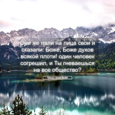 Picture 05 - Числа 16:22 RUSV - Они же пали на лица свои и - Bible Verse Picture
