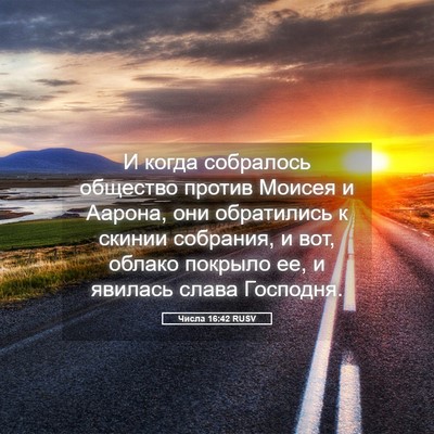 Picture 05 - Числа 16:42 RUSV - И когда собралось общество - Bible Verse Picture