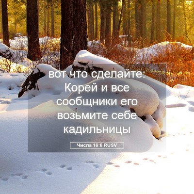 Picture 05 - Числа 16:6 RUSV - вот что сделайте: Корей и - Bible Verse Picture