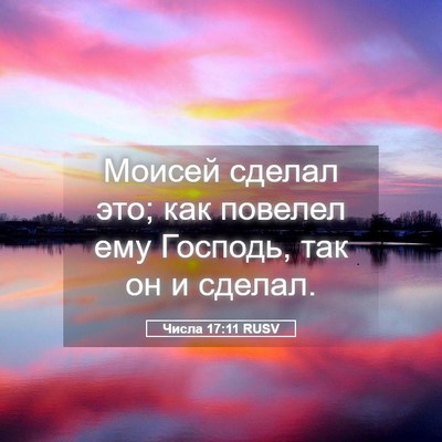 Picture 05 - Числа 17:11 RUSV - Моисей сделал это; как - Bible Verse Picture