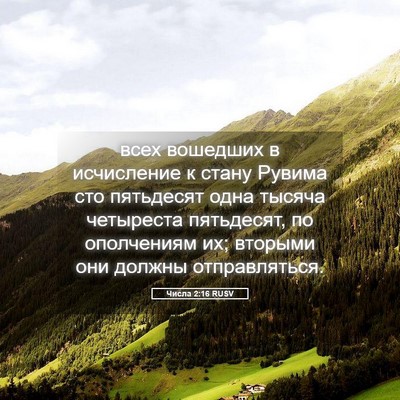 Picture 05 - Числа 2:16 RUSV - всех вошедших в исчисление - Bible Verse Picture