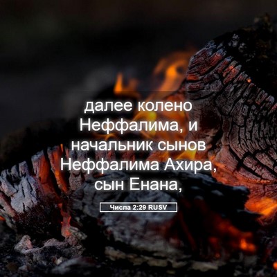Picture 05 - Числа 2:29 RUSV - далее колено Неффалима, и - Bible Verse Picture