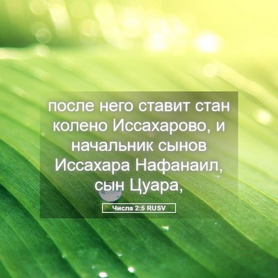 Picture 05 - Числа 2:5 RUSV - после него ставит стан - Bible Verse Picture