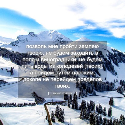 Picture 05 - Числа 21:22 RUSV - позволь мне пройти землею - Bible Verse Picture