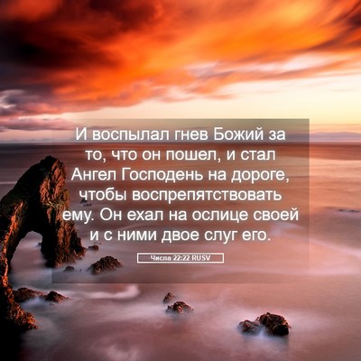 Picture 05 - Числа 22:22 RUSV - И воспылал гнев Божий за - Bible Verse Picture