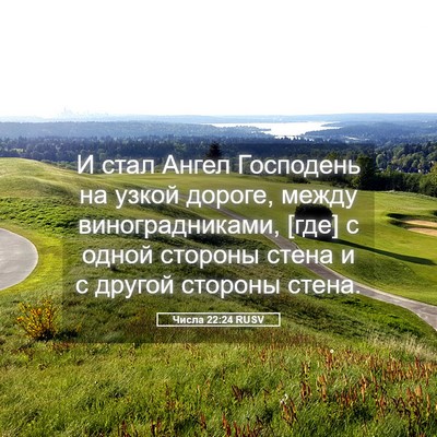 Picture 05 - Числа 22:24 RUSV - И стал Ангел Господень на - Bible Verse Picture