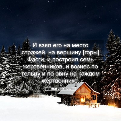 Picture 05 - Числа 23:14 RUSV - И взял его на место - Bible Verse Picture