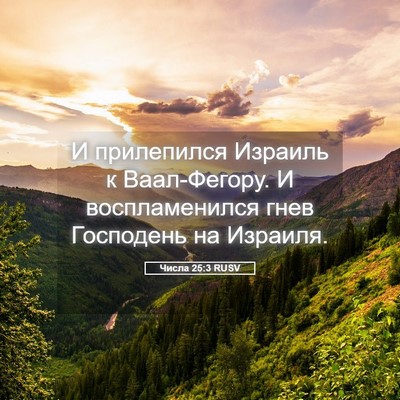 Picture 05 - Числа 25:3 RUSV - И прилепился Израиль к - Bible Verse Picture