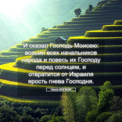 Picture 05 - Числа 25:4 RUSV - И сказал Господь Моисею: - Bible Verse Picture