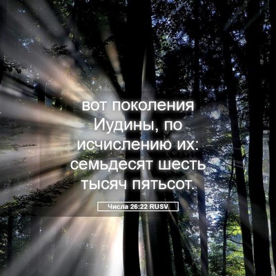 Picture 05 - Числа 26:22 RUSV - вот поколения Иудины, по - Bible Verse Picture