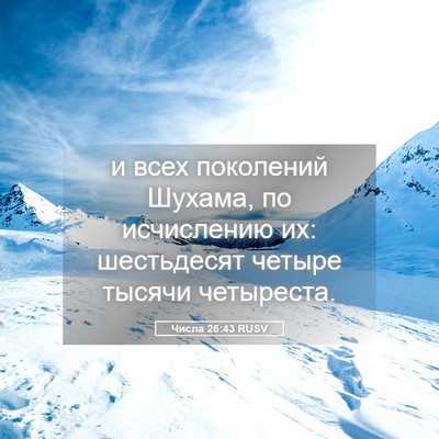 Picture 05 - Числа 26:43 RUSV - и всех поколений Шухама, по - Bible Verse Picture