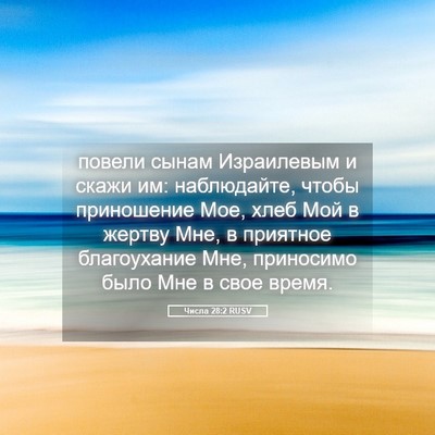 Picture 05 - Числа 28:2 RUSV - повели сынам Израилевым и - Bible Verse Picture