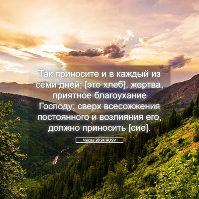Picture 05 - Числа 28:24 RUSV - Так приносите и в каждый из - Bible Verse Picture