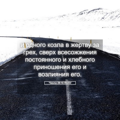 Picture 05 - Числа 29:16 RUSV - и одного козла в жертву за - Bible Verse Picture