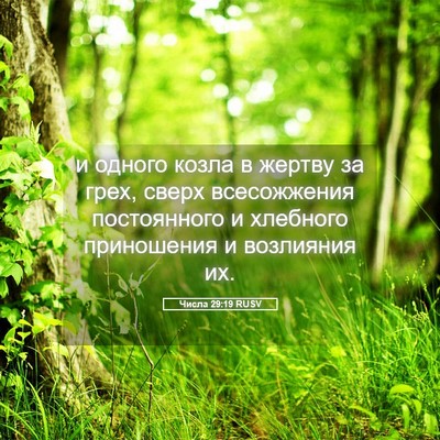 Picture 05 - Числа 29:19 RUSV - и одного козла в жертву за - Bible Verse Picture