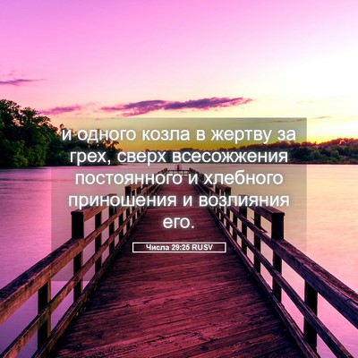Picture 05 - Числа 29:25 RUSV - и одного козла в жертву за - Bible Verse Picture