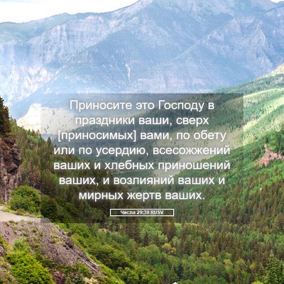 Picture 05 - Числа 29:39 RUSV - Приносите это Господу в - Bible Verse Picture