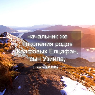 Picture 05 - Числа 3:30 RUSV - начальник же поколения - Bible Verse Picture