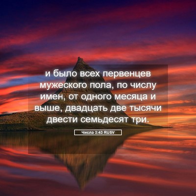 Picture 05 - Числа 3:43 RUSV - и было всех первенцев - Bible Verse Picture