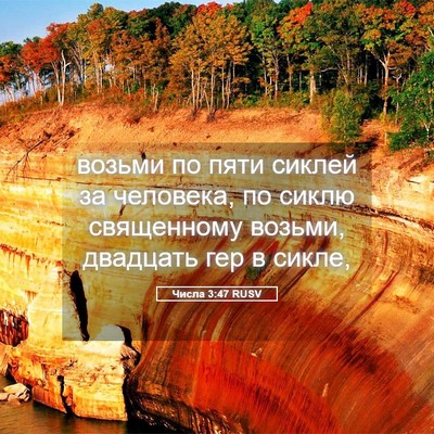 Picture 05 - Числа 3:47 RUSV - возьми по пяти сиклей за - Bible Verse Picture
