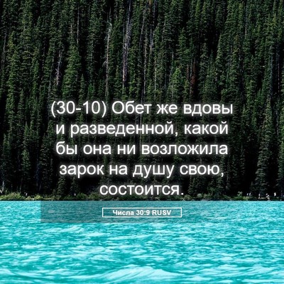 Picture 05 - Числа 30:9 RUSV - (30-10) Обет же вдовы и - Bible Verse Picture