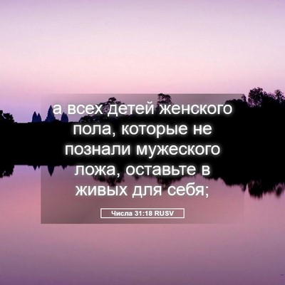 Picture 05 - Числа 31:18 RUSV - а всех детей женского пола, - Bible Verse Picture