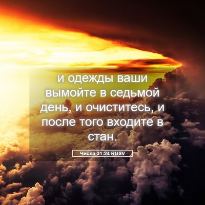 Picture 05 - Числа 31:24 RUSV - и одежды ваши вымойте в - Bible Verse Picture