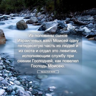 Picture 05 - Числа 31:47 RUSV - Из половины сынов - Bible Verse Picture